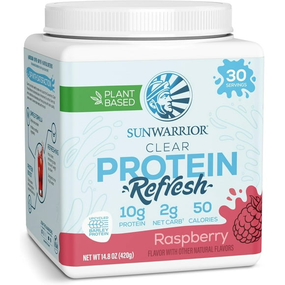 Sunwarrior Vegan Hydration Clear Protein Powder Water Mix, Raspberry, 14.8 oz