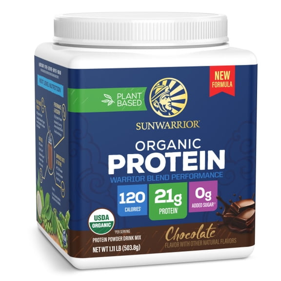 Sunwarrior Organic Chocolate Warrior Blend Performance Protein, 17.76 OZ