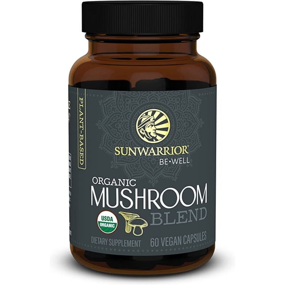 Sunwarrior Organic Nootropic Mushroom Brain Support Supplement, 60 Capsules