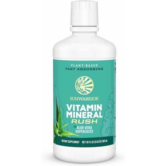 Sunwarrior Plant-Based Liquid Vitamin Supplement | Fast-Absorbing Nutrition with Aloe Vera Superjuice | Adult, Immune Support, Acid Balance | 30 fl oz