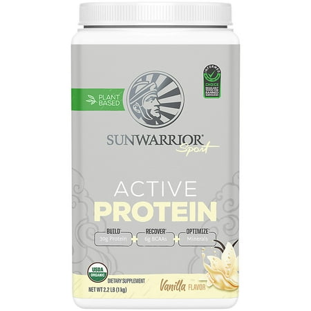 Sunwarrior Sport Vegan Vanilla Protein Powder | Organic Plant-Based Protein, Vanilla, 2.2 lb