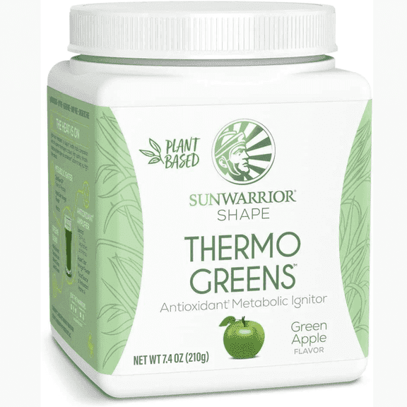 Sunwarrior Thermo Greens Green Apple Supergreens Metabolism Booster Powder 7.4 oz