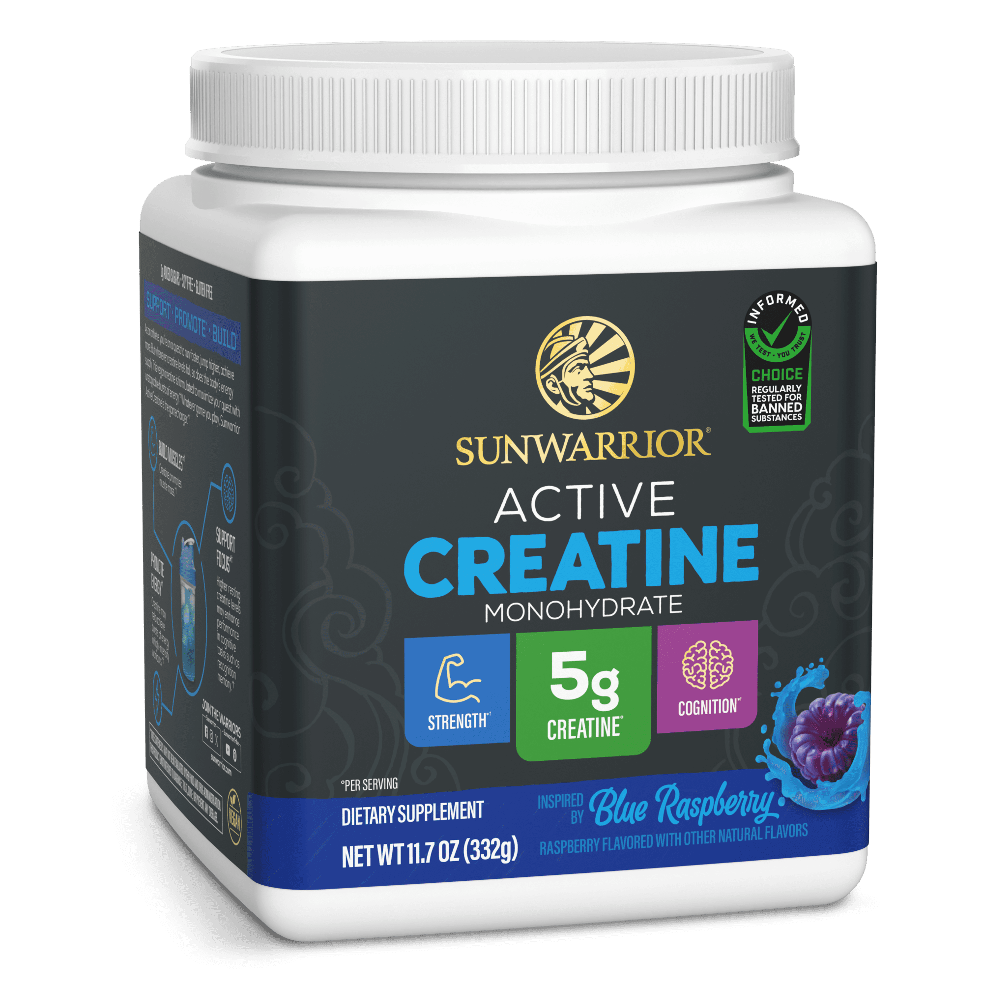 Sunwarrior US Active Creatine - Blue Raspberry | 50 Servings - Walmart.com