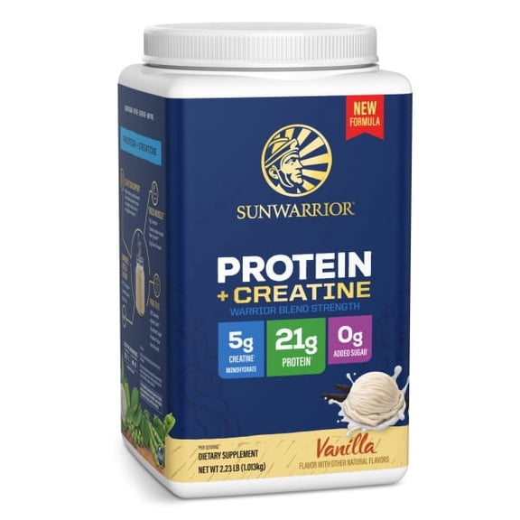 Sunwarrior US Warrior Blend Strength + Creatine Vanilla 1012.5g Tub (25 srv)