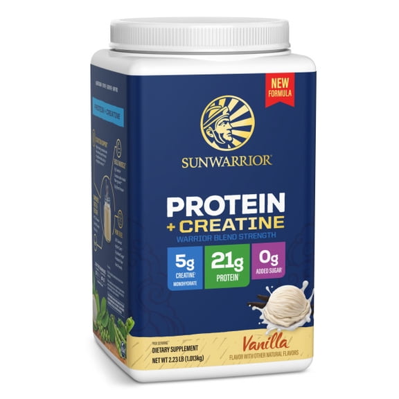 Sunwarrior US Warrior Blend Strength + Creatine Vanilla 1012.5g Tub (25 srv)