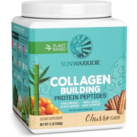 Sunwarrior Collagen Vegan Protein Powder with Biotin & Hyaluronic Acid, Churro Flavor, 1.1 lbs