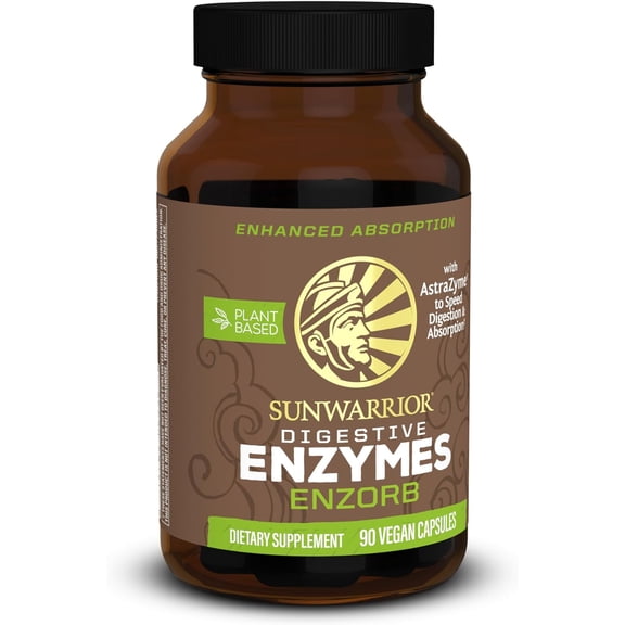 Sunwarrior Vegan Digestive Enzymes | Plant-based Essential Probiotic Supplement, 90 Ct