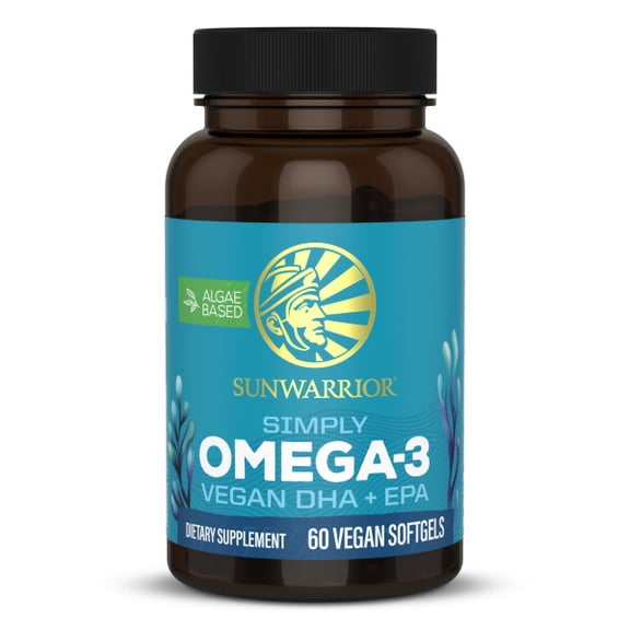 Sunwarrior Vegan Omega 3 Algae Oil Plant-Based DHA & EPA from Algae Oil | 550mg Omega-3s per Softgel 30 Servings