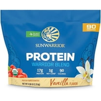 Sunwarrior Warrior Blend Vegan Protein Powder with BCAA Amino Acids, Vanilla, 4.96 Lbs (90 Servings)