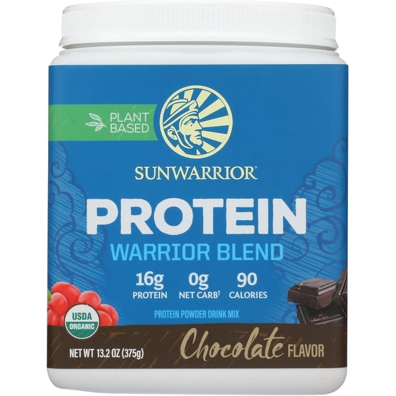 Sunwarrior Warrior Blend Chocolate Vegan Protein Powder 15 Servings
