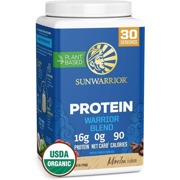 Sunwarrior Warrior Blend Mocha Vegan Protein Powder 30 Servings