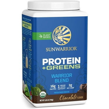 Sunwarrior Warrior Blend Protein Powder, Organic, Vegan, Gluten-Free, 750g, 30 Servings