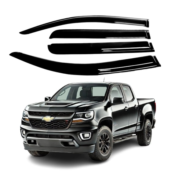 Sunwei Acrylic Window Visor Sun Rain Deflector Guard Fits Chevrolet Colorado 15-22