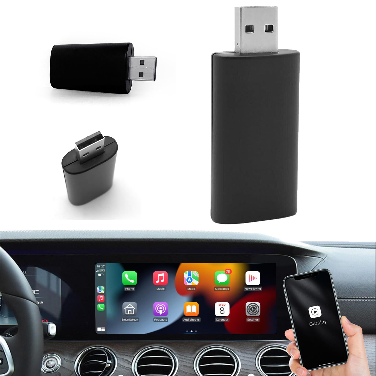 Sunweyer Plug & Play Wireless CarPlay Adapter Support Factory Wired