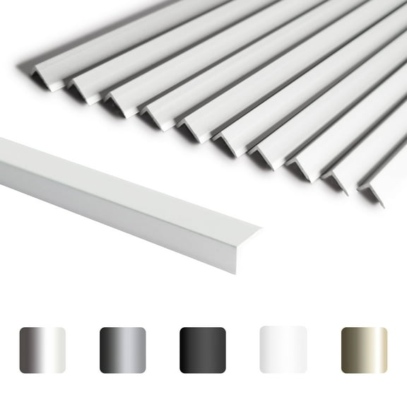 Sunwings Matte Silver 12 in. x 0.18 in. Aluminum Peel and Stick Backsplash Tile Edge Trim (10 Piece)