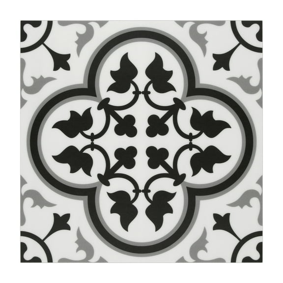 Sunwings Patterned Peel and Stick backsplash Wall and Floor Tile 9x9 Self Adhesive Vinyl Flooring, 16 Tiles/9.12 Sq. ft.