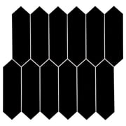 Sunwings Peel and Stick Backsplash Tile in Long Hexagon for Kitchen Bathroom Fireplace 10 Tiles, Black