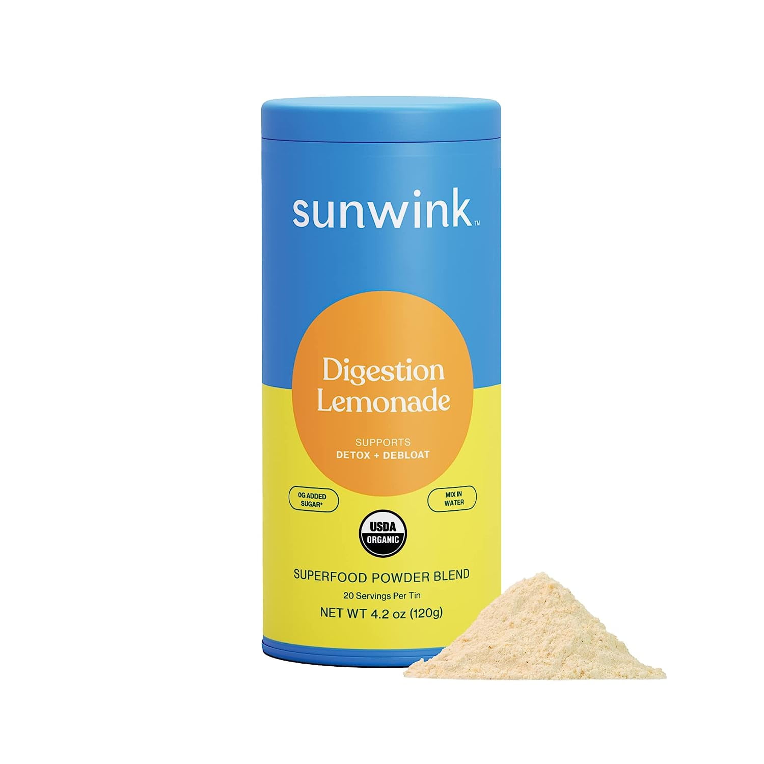 Sunwink Digestion Lemonade Powder Organic Superfood Powder for