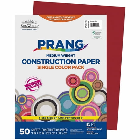 Sunworks 9X12 Holiday Red 50Ct Construction Paper