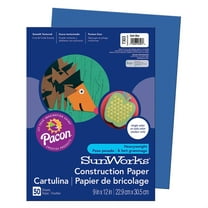 Sunworks Groundwood Construction Paper - 12" X 9" - Dark Blue (7303_40)