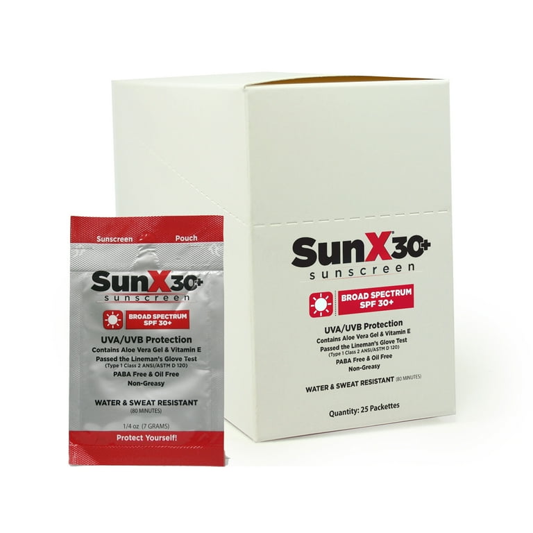 SPF30 Sunscreen, Single Dose Pouch, 100/Box SPF30 Sunscreen, Single Dose Pouch, 100/Box