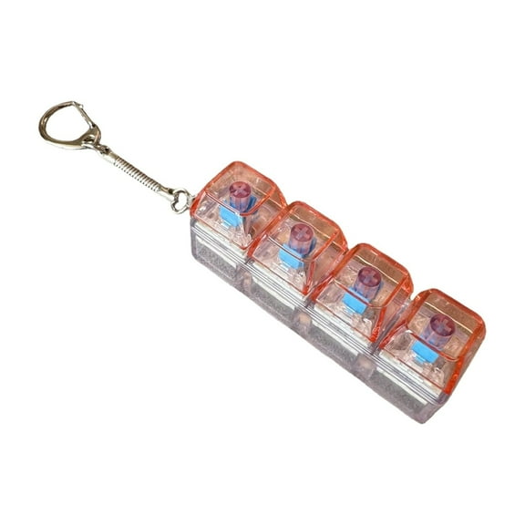 Sunxin 1X Light-Emitting 4-Key Pressure-Reducing Keyboard Toy Pendantkeyboard Toy with Led Lights 4 in 1 Loud Stress for Adults Clicker Decompression Keychain Stress Keyboard