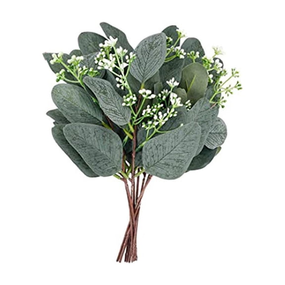 Sunxin Artificial Flowers 1Pc Artificial Oval Euca Lyptus Leaves Branches for Wedding Holiday Decoration, 1 Simulated Leaf