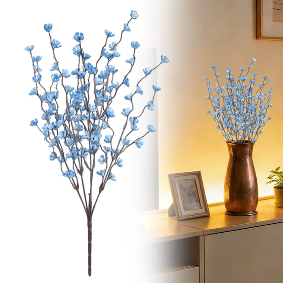 Sunxin Artificial Flowers Blossom Branches Artificial Flowers Creamy Blossom Long with Frosted Powder Blossom for Indoor Decoration Tall Vase Arrangements Home Wedding Table Centerpieces