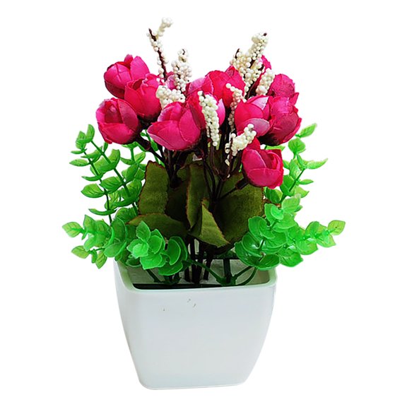 Sunxin Artificial Flowers Fake Flower Pendant Floor Flower Potted Plant Desktop Decoration Bonsai, 1 Pot of Artificial Flowers (Please Specify "Package Included" in Your Order Notes)