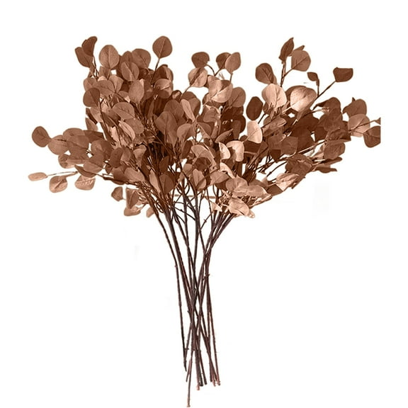 Sunxin Artificial Flowers Fall Decor Indoor Stems 1 Pcs Artificial Silver Leaves for Table Fireplace Mantel and Room Decor Fall Decorations for Home (Orange), Simulated Leaves