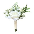 thumbnail image 1 of Sunxin the Bride and Groom'S Boutonniere Rose Flower Bud Silk Flower Is White Before Marriagefabric Bridal and Groom Corsage Rose Small Bud Silk Flower Before Wedding, 1 of 2