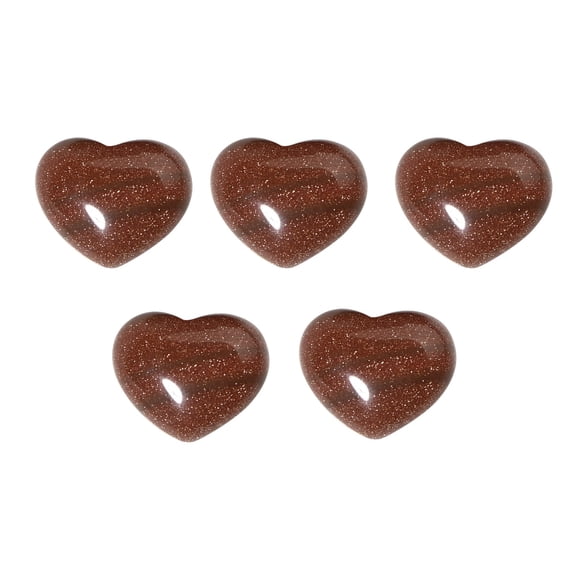 Sunxin Decorative Stones Crystal Natural Heart Shaped Polished Heart Shaped Gem Rose Quartz Amethyst All Kinds of Healing Crystal Palm Love Gem Set Bulk Energy Balance Meditation 18Mm