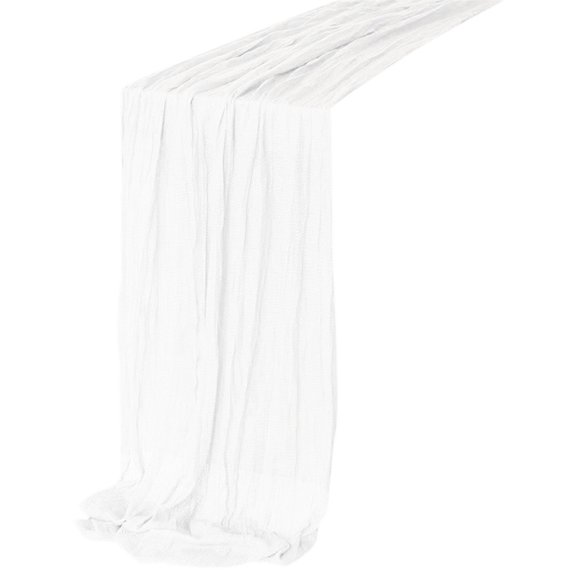 Sunxin Decorative Table Banner Cheesecloth Table Runner Cheese Cloth Tablecloth 90X400 Cm Table Runner for Wedding Decor Holiday Birthday Party Table Dining Room Dresser Decor