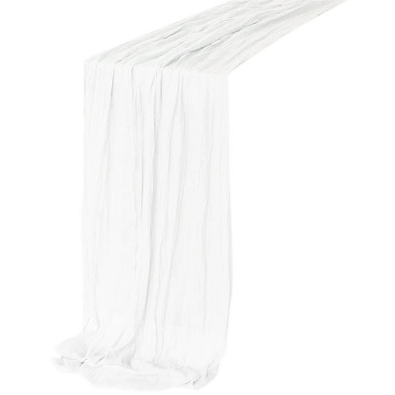 Sunxin Decorative Table Banner Cheesecloth Table Runner Cheese Cloth Tablecloth 90X400 Cm Table Runner for Wedding Decor Holiday Birthday Party Table Dining Room Dresser Decor