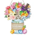 thumbnail image 1 of Sunxin Door Number Purple Flowers Spring Hanging Sign Joyous Spring Welcome Door Number Country Wood Wall Hanging Decoration Spring Easter Party Outdoor Interior Front Door Decoration, 1 of 8