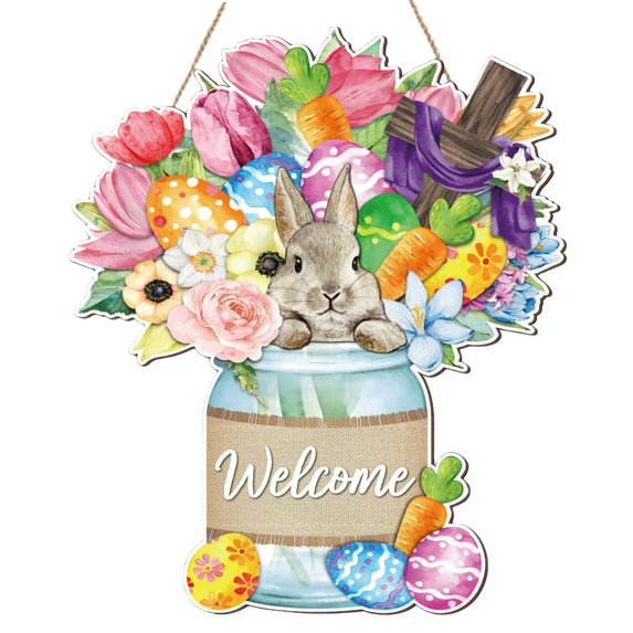 Sunxin Door Number Purple Flowers Spring Hanging Sign Joyous Spring Welcome Door Number Country Wood Wall Hanging Decoration Spring Easter Party Outdoor Interior Front Door Decoration