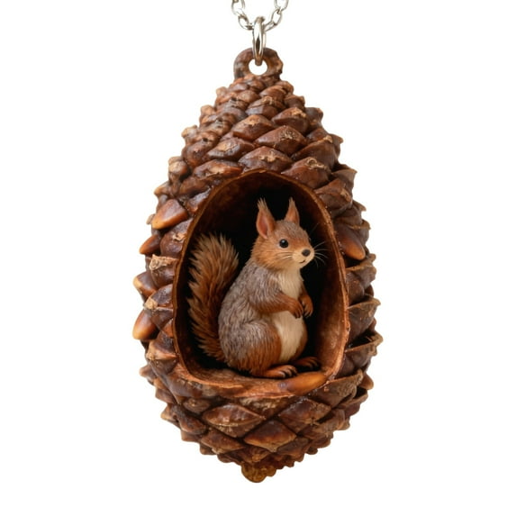 Sunxin Hangs 2D Acrylic Pinecone Animal Ornaments Set Christmas Tree Hanging Decor with Hamster Dog Cat Squirrel Festive Holiday for Animal Lovers, 1 Piece of 2D Acrylic Pendant