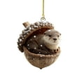 thumbnail image 1 of Sunxin Hangs Animal Ornaments – Cozy Christmas Ornaments Acrylic Cute Animal Christmas Trees Hanging Decorations Rustic Nature Themed Home Decor Animal Lovers, One Pendant, 1 of 5