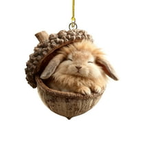 Sunxin Hangs Animal Ornaments – Cozy Christmas Ornaments Acrylic Cute Animal Christmas Trees Hanging Decorations Rustic Nature Themed Home Decor Animal Lovers, One Pendant