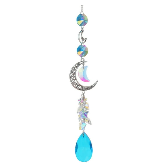 Sunxin Hangs Crystal Suncatcher Moon Star Gather Light Ornaments Flower Garden Window Hanging Ornaments Party Decorations, 1. Pendant