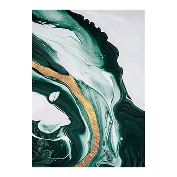 Sunxin Hangs Modern Abstract Dark Green Gold Foil Lines Canvas Art Wall Decor Abstract Green Canvas Wall Art for Living Room Bedroom Wall Decor Posters and Prints Wall Pictures