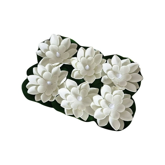 Sunxin Party Light-Up Decoration 6 Pcs Decoration Floating with Lights Plastic Flower Plastic Flower Artificial Traditional Indian Decor for Puja Home Party Decoration