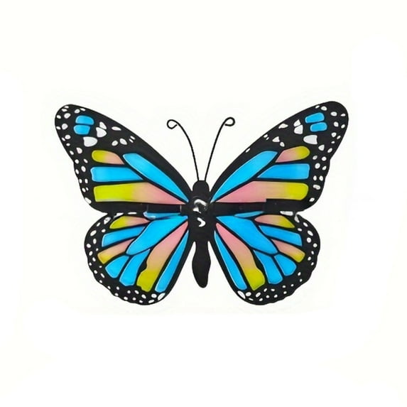 Sunxin Wall Stickers Metal Butterfly Wall Decor 4 Butterflies Wall Sculpture Hanging Decorations for Indoor Outdoor Fences Patio Yard Fence Garden Decorations, Pendant *1