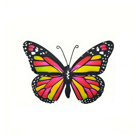 Sunxin Wall Stickers Metal Butterfly Wall Decor 4 Butterflies Wall Sculpture Hanging Decorations for Indoor Outdoor Fences Patio Yard Fence Garden Decorations, Pendant *1