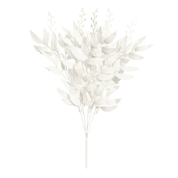 Sunxin White Artificial Flower Willow Leaf Bunches, Willow Leaf Artificial Green Plantsartificial Flowers Are Placed in the Display Case of the Window Artificial Myrtle Leaf Spray About 18 to 20Inch