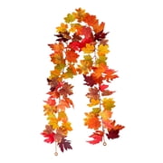 Sunxin Wreath 1 Pack Fall Garland Maple 5.7Ft/Piece Hanging Vine Garland Artificial Autumn Garland Thanksgiving Decor for Home Wedding Fireplace Party Christmas