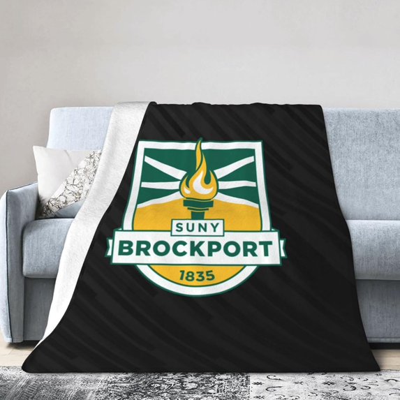 Suny College at Brockport Fleece Blanket, Very Soft Microfiber Flannel Blanket for Couch Warm and Cozy for All Seasons