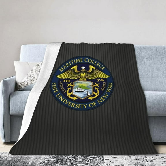 Suny Maritime College Fleece Blanket, Very Soft Microfiber Flannel Blanket for Couch Warm and Cozy for All Seasons