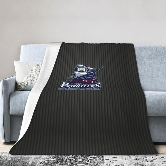 Suny Maritime College Logo Fleece Blanket, Very Soft Microfiber Flannel Blanket for Couch Warm and Cozy for All Seasons