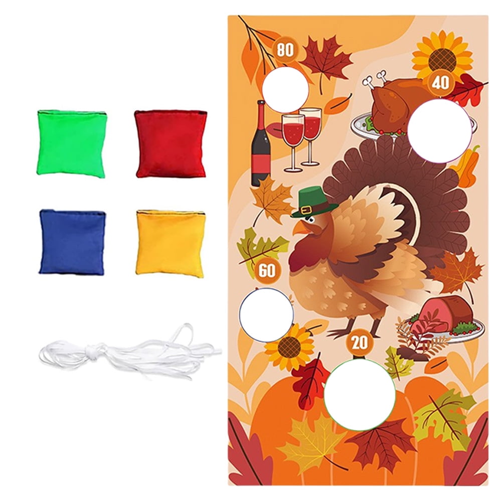 SunyaMood Thanksgiving Bean Bag Toss Game Toss Game Banner Turkey
